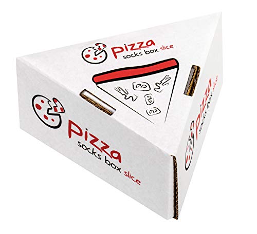 Pizza Socks Box Slice Pepperoni - Mujer Hombre - 1 par de Calcetines - Tamaño 41-46
