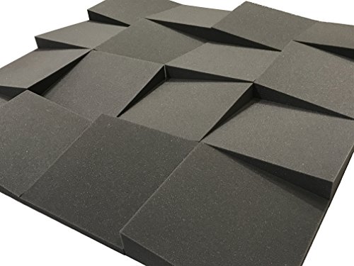 Placas acústicas Slider de Advanced Acoustics, 30,5 cm, acondicionamiento acústico de estudio, juego de 16 placas de espuma, cobertura 1,1 m2