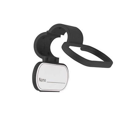 Placas de identificación de doble cara negras de plástico, soporte de tarjeta con clips para tubo de estetoscopio, 6 piezas