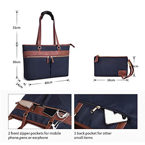 Plambag Bolsos Mujer Piel Gran Bolsa de Trabajo para Ordenador 15,6 Pulgadas Bolso Mujer de Hombro Mano