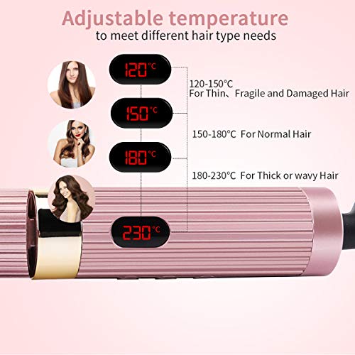 Plancha de Pelo Profesional, Planchas Para el Cabello 2 en 1 Con Placas de Cerámica, Planchas Para Todo Tipo de Cabello,oro rosa