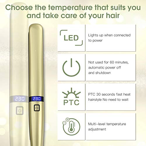 Plancha de Pelo Profesional,Plancha para Cabello con Tecnología de Iones,LED Digital Pantalla,Cerámica Turmalina no Dañar el Pelo,8 Modos 160℃ -230℃ Temperatura Ajustable