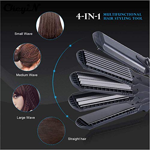 Plancha de pelo y placa de onda ancha de maíz 4 estilos de rizador de cabello intercambiable Hierro plano ondulado Rizador de cabello Styler Tool