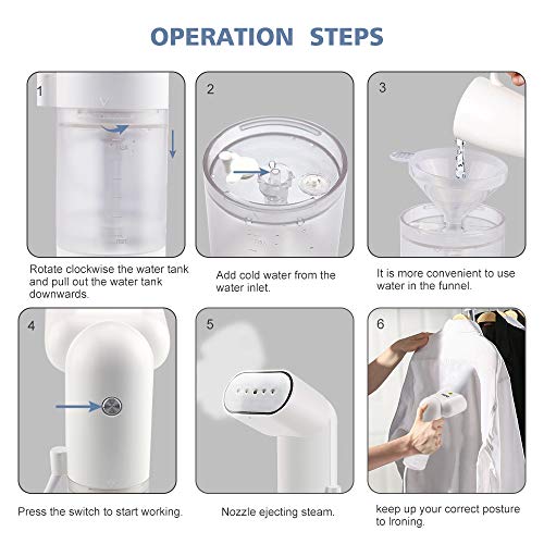 Plancha de vapor Steamer LATIT Mini cepillo de vapor ropa 1500 W vertical plancha de vapor para garmento, viajes, vacaciones, hogar, viajes de servicio