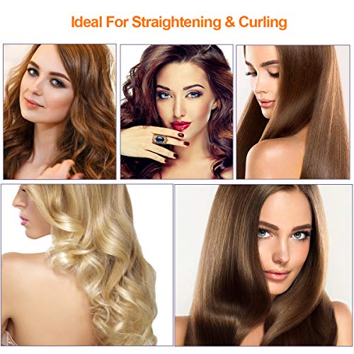 Planchas de pelo de vapor, plancha de rizar profesional MYSWEETY con placa de cerámica para alisar y rizar el cabello, máximo 235 ℃ / 455