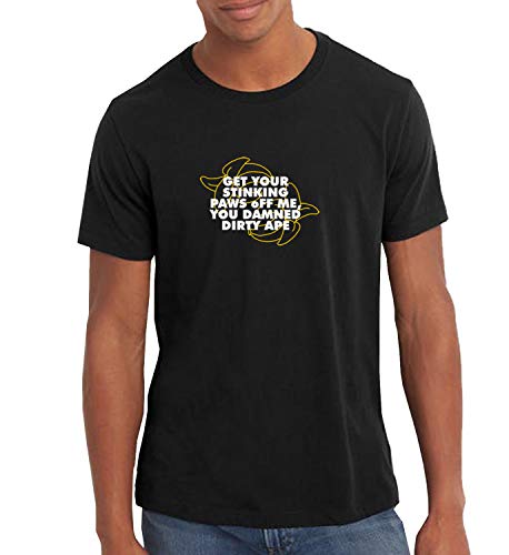 Planet of The Apes Dirty You Movie Quote_BEN3610 T-Shirt For Men Tshirt 100% algodón, Divertido Camiseta gráfica, Camisa Camiseta, Casual Regalo para él, Verano, Navidad, S, Black