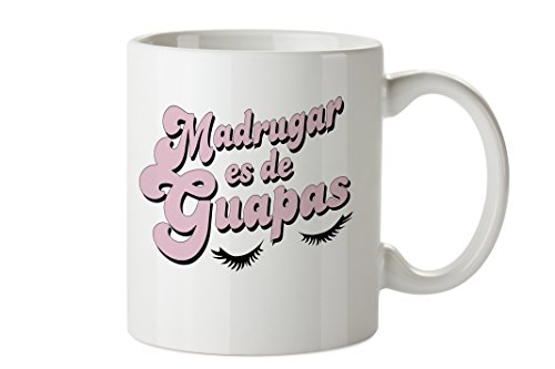 Planeta Gifts La Vecina Rubia Taza Mug "Madrugar", Colección TanTanFan, Cerámica, Blanco, 8x10x10 cm