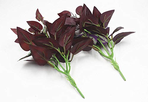 Planta de simulación Planta Verde arreglo de Flores en Maceta decoración Hoja Planta Material de Pared 11 Malla púrpura Colgante bambú Ciruela ceja Hoja Verde