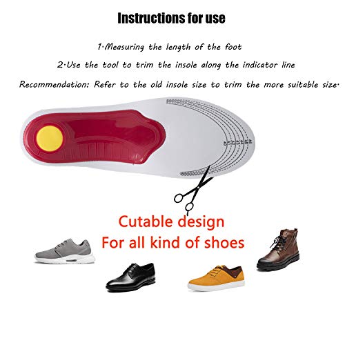 Plantilla ortopédica,EVA transpirable absorción de golpes Inserciones Ajustables Fascitis Plantar con Soportes de Arco, cojín metatarsiano del talón para el Tratamiento de Fascitis Plantar en Mujeres