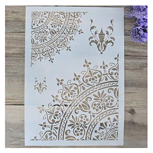 Plantillas de Pastel, DIY Craft Flower Layering Mandala Plantillas para Paredes Pintura Scrapbooking Estampación Sello Estampado Decorativo Tarjeta de Papel en Relieve, Color aleatorio,5Pcs