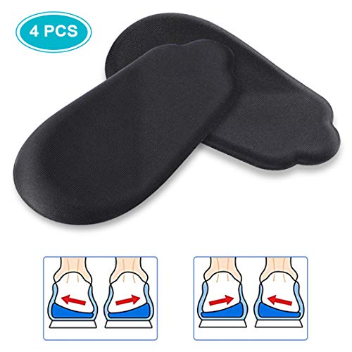 Plantillas Ortopédicas, 2 piezas de Inserciones de Cuña de Talón para Pierna Tipo O/X, Elevación de Cuña de Talón Lateral Medial para apoyo de talón para la supinación y la pronación, Negro (L)