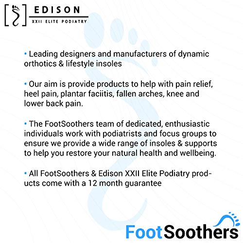 Plantillas ortopédicas para el dolor de talón, fascitis plantar, dolor de rodilla y dolor de espalda, Edison Elite XXII Elite Podiatry ArchCrossX, mujer, negro, UK M: 7-8.5