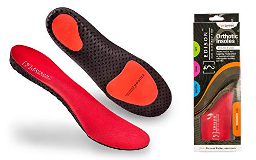 Plantillas ortopédicas para el dolor de talón, fascitis plantar, dolor de rodilla y dolor de espalda, Edison Elite XXII Elite Podiatry ArchCrossX, mujer, negro, UK M: 7-8.5