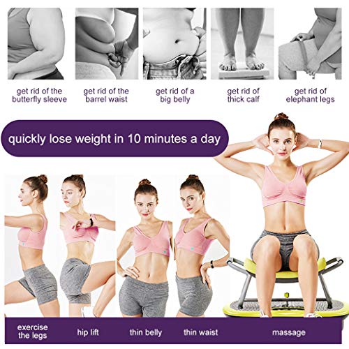 Plataforma Vibratoria - entrenamiento de todo el cuerpo de la plataforma de vibración w / Bandas Resistencia - Home Fitness Equipo de entrenamiento for bajar de peso, tonificación, Bienestar, masaje d