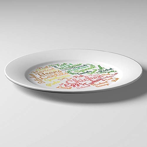 Plato de comida baja en carbohidratos | Secciones fáciles de seguir una dieta baja en carbohidratos/alta en proteínas | Placa para el control de porciones para una fácil pérdida de peso.