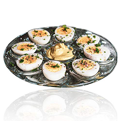 Platos para huevos de Formano para servir o como decoración, con espacio para hasta 8 huevos y una salsa, atraerá todas las miradas en cualquier comedor, cocina, salón