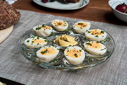 Platos para huevos de Formano para servir o como decoración, con espacio para hasta 8 huevos y una salsa, atraerá todas las miradas en cualquier comedor, cocina, salón