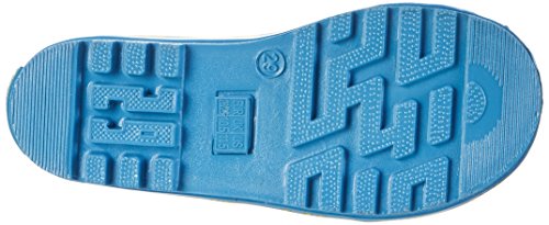 Playshoes Bota de Agua con Cordón Cocodrilo, Botas de Goma de Caucho Natural para Niños, Azul (Blau/Gruen 791), 22/23 EU