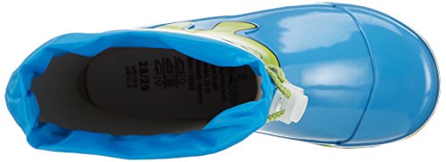 Playshoes Bota de Agua con Cordón Cocodrilo, Botas de Goma de Caucho Natural para Niños, Azul (Blau/Gruen 791), 22/23 EU