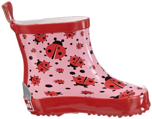 Playshoes Bota de Agua Mariquitas, Botas de Goma de Caucho Natural para Niñas, Rosa (Rosa 14), 21 EU