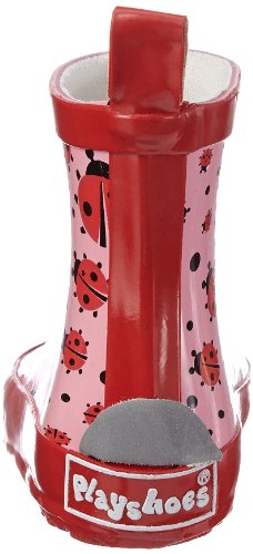 Playshoes Bota de Agua Mariquitas, Botas de Goma de Caucho Natural para Niñas, Rosa (Rosa 14), 21 EU