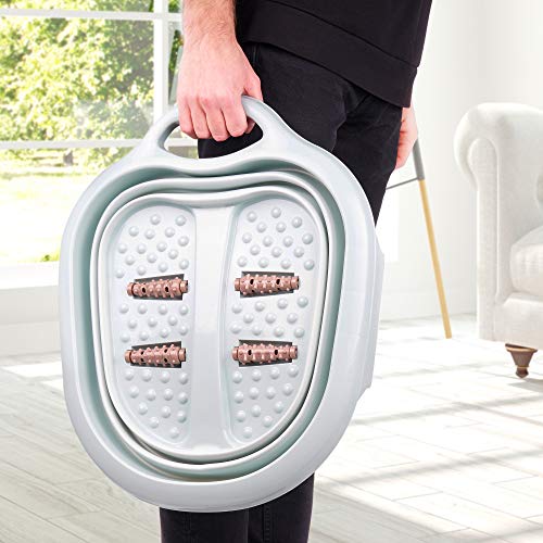 Plegable Spa de Pies con Rodillos de Masaje - Portátil y Ahorrador de Espacio - Ligero y Resistente - Pedicura, Desintoxicación - Relajante y Calmante.