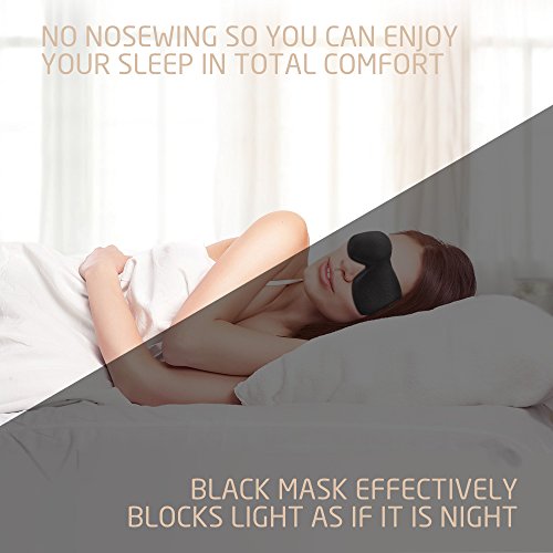 Plemo EM-452 - Antifaces para Dormir, adecuados para acostarse y Viajar, diseño sin Nariz