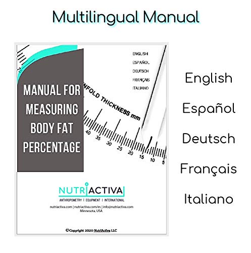 Plicometro Slim Guide con Software de Grasa Corporal y Manual Multilingue (Negro)