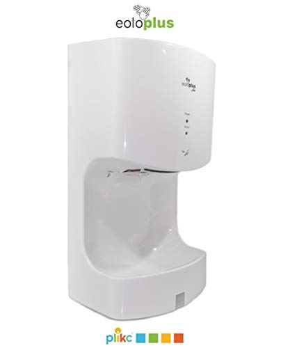 plikc - Toallas eléctricas de Hoja de Aire con fotocélula y Bandeja antigoteo, ABS, Color Blanco, eoloPlus