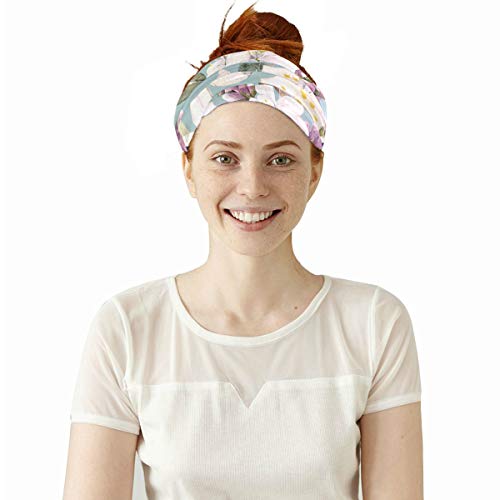 Plsdx Rododendro Colorida Flor Elástica Cintas Cabeza Envoltura Cabeza Deportes Sweatband Mascarilla Bufanda mágica Accesorios para Cabello Bandas Lazos para Mujeres Chicas Correr Fitness Yoga