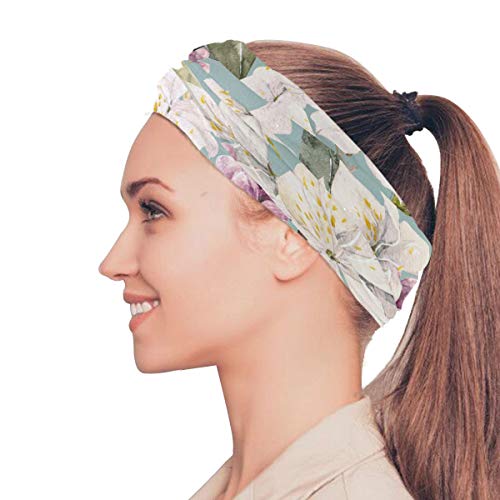 Plsdx Rododendro Colorida Flor Elástica Cintas Cabeza Envoltura Cabeza Deportes Sweatband Mascarilla Bufanda mágica Accesorios para Cabello Bandas Lazos para Mujeres Chicas Correr Fitness Yoga