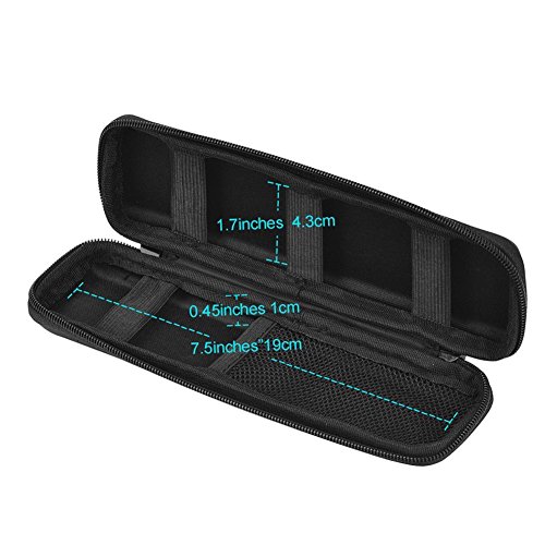 pluma estilografica ni os, neopreno con cremallera tela pluma bolsa Holder bolsa para estudiantes – -washable y duradero (ovalado), color negro, color eva talla única