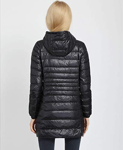 Plumas Mujer Plumiferos Ligeros Mujer Con Capucha Abrigo Plumas Largo Ultralight Plumon Chaqueta Plumifero Ligero Abrigos Largos Señora Chaquetas Invierno Cazadoras Chaquetones Casacas Primavera Negro