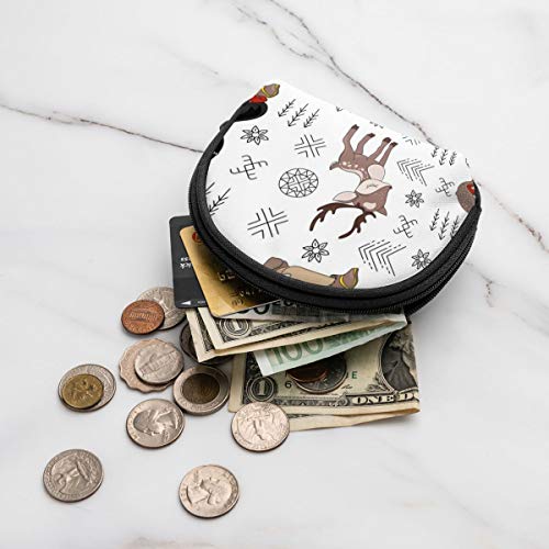 Pocahontas Ciervos Dibujos Animados Cultura nativa Americana patrón sin Costuras Mujeres niñas Shell cosmético Maquillaje Bolsa de Almacenamiento al Aire Libre Compras Monedero Organizador de Cartera