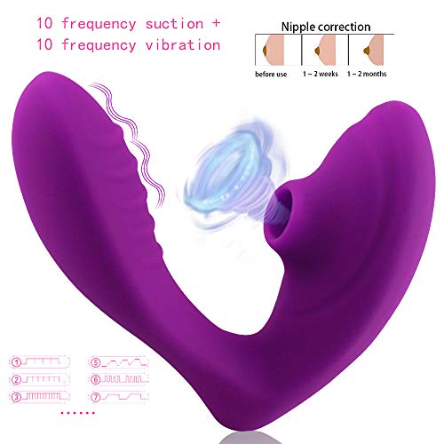 Poderoso Masajeador Tecnologia PLUS, 10 Modos de Succión, estimula el clitoris y el Punto G, Silicona Suave, Impermeable, Carga USB
