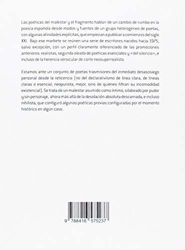 Poéticas del malestar: ANTOLOGÍA DE POETAS CONTEMPORÁNEOS (GALLO VERDE (FUERA COLECCION))