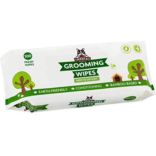 Pogi's Grooming Wipes - Toallitas húmedas - 100 toallitas desodorantes para Perros - Aroma de té Verde, Naturales, Extra Grandes, biodegradables