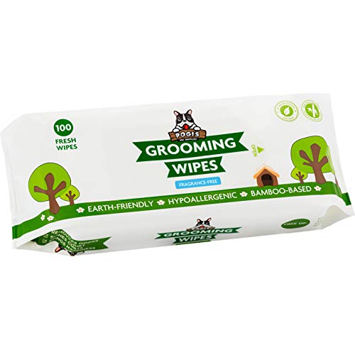 Pogi's Grooming Wipes - Toallitas húmedas - 100 toallitas desodorantes para Perros - No perfumadas, Naturales, Extra Grandes, biodegradables
