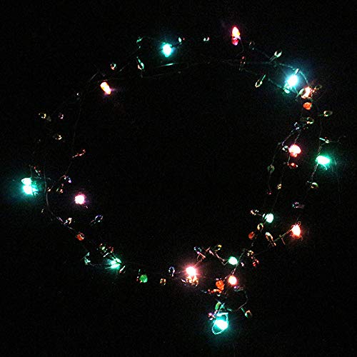 Poitwo 1 Piezas Mini Intermitente Luminoso Parpadeo Navidad Luces Disfraz Collar 8 Bombillas LED