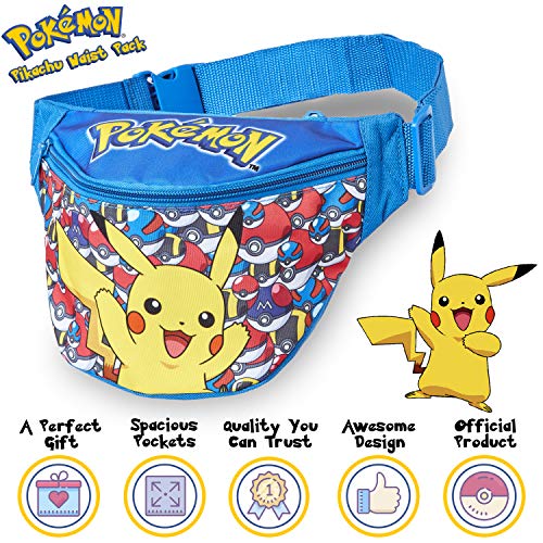 Pokémon Riñonera | Bolsa De Pikachu para Niño | Riñonera para Niños, Riñonera Ligera | Riñoneras para Exterior, Deporte, Escuela | Regalo para Niños 3 4 5 6 7 8 9 10 + Años