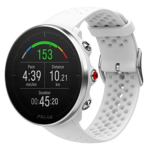 Polar Vantage M -Reloj con GPS y Frecuencia Cardíaca - Multideporte y programas de running - Resistente al agua, ligero - Blanco Talla M/L