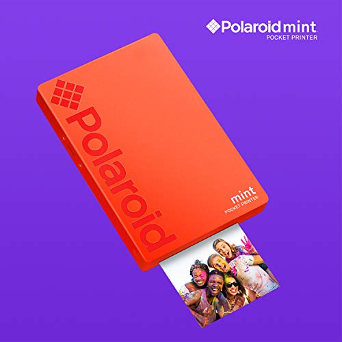 Polaroid Mint Impresora de bolsillo con Tecnología Zink Zero Ink papel adhesivo 5 x 7.6 cm - Bluetooth para Android y iOS (Rojo)
