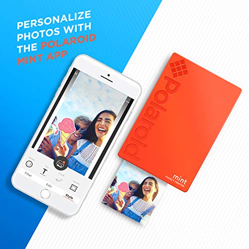 Polaroid Mint Impresora de bolsillo con Tecnología Zink Zero Ink papel adhesivo 5 x 7.6 cm - Bluetooth para Android y iOS (Rojo)