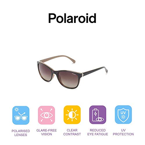 Polaroid P8339 LA KIH Gafas de sol, Negro (Black/Brown Shaded Polarized), 55 para Mujer