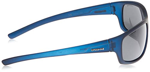 Polaroid P8411S - Gafas de sol rectangulares para hombre, 63 mm, azul