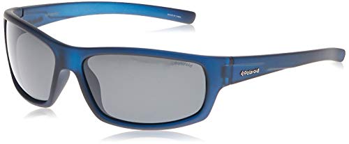 Polaroid P8411S - Gafas de sol rectangulares para hombre, 63 mm, azul
