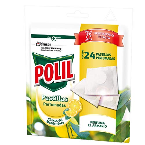 Polil Raid - Pastillas Perfumadas Antipolillas con Aroma Cítricos Del Mediterraneo, 24 pastillas