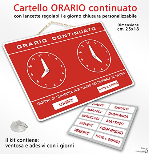 Politarghe - Cartel con horario comercial, ajustable, para apertura de tienda, estudio, laboratorio, bar, rojo