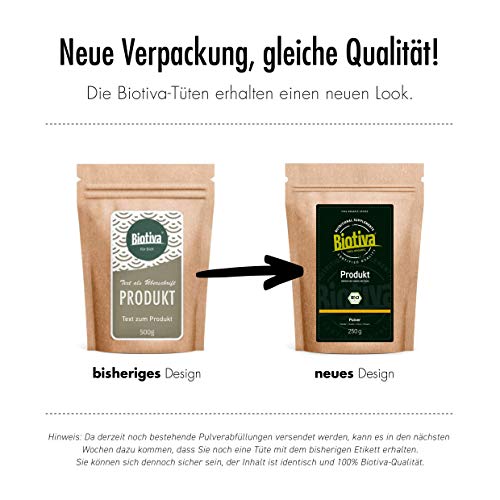 Polvo de cinorrhodon orgánico (1 kg) – Rosa Canina – Molido a partir de glantier entero – Embotellado en Alemania