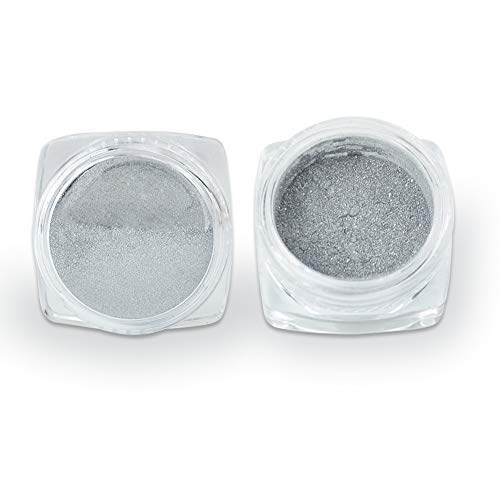 Polvo de titanio para uñas de MEILINDS, 2 colores, efecto espejo, para decoración de uñas, pigmento y purpurina